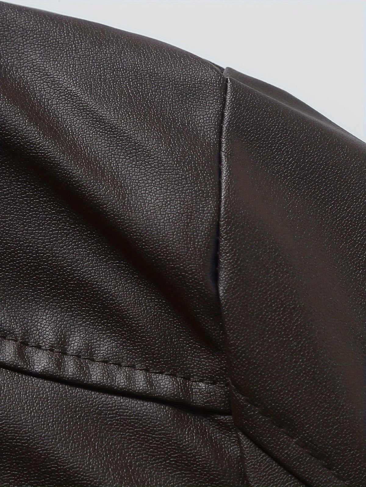 Innes Stand Collar Faux Leather Jacket