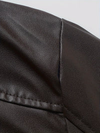 Innes Stand Collar Faux Leather Jacket