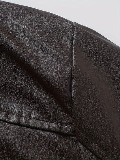 Innes Stand Collar Faux Leather Jacket_13