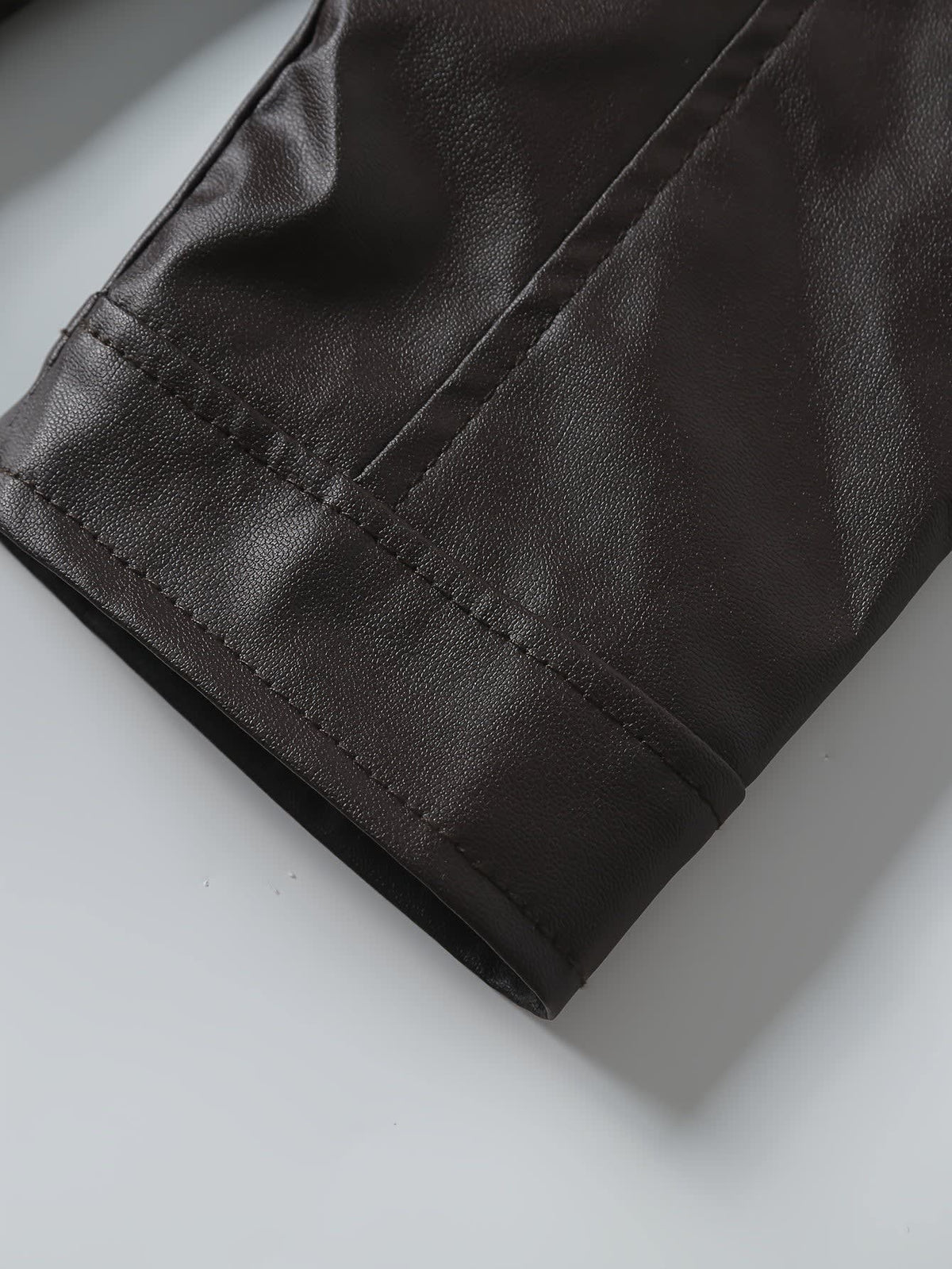 Innes Stand Collar Faux Leather Jacket