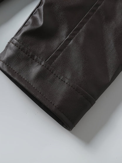 Innes Stand Collar Faux Leather Jacket_15