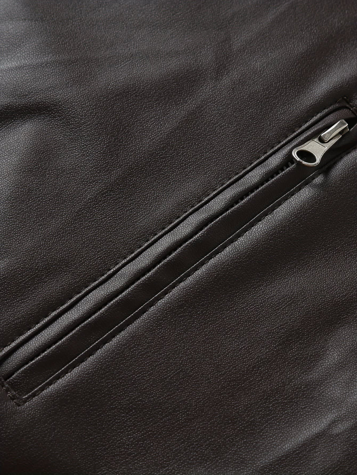 Innes Stand Collar Faux Leather Jacket