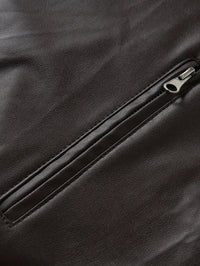 Innes Stand Collar Faux Leather Jacket