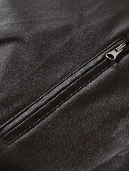 Innes Stand Collar Faux Leather Jacket_17