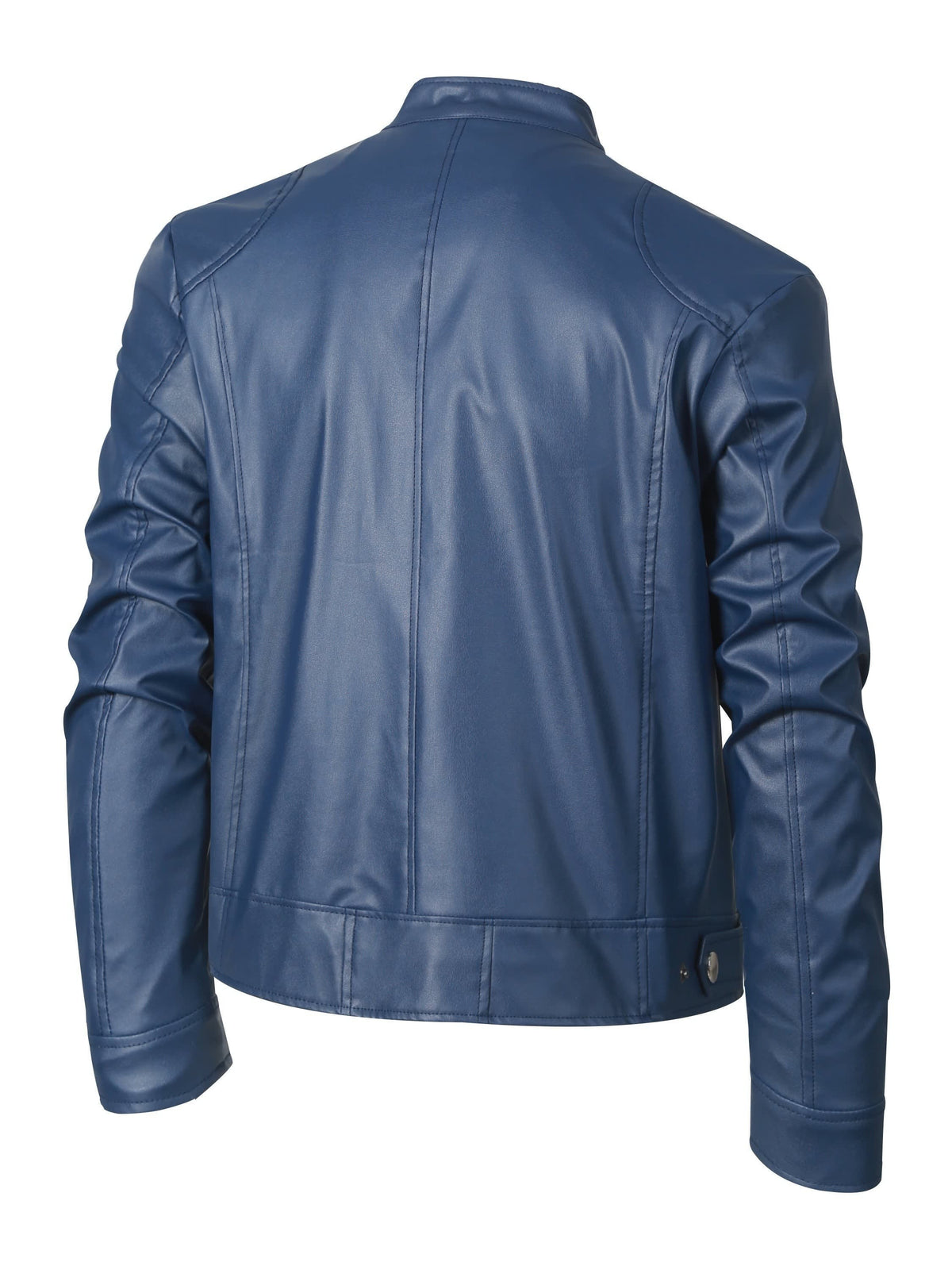 Innes Stand Collar Faux Leather Jacket