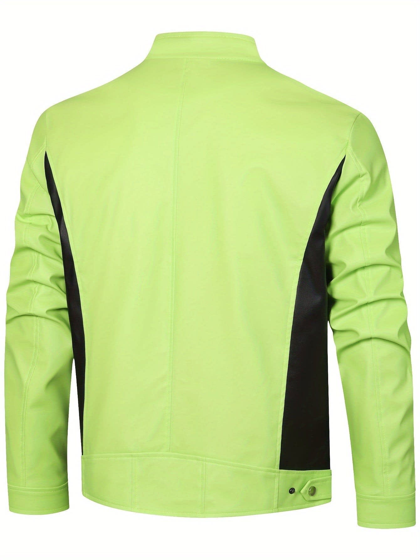 Innes Stand Collar Faux Leather Jacket_7
