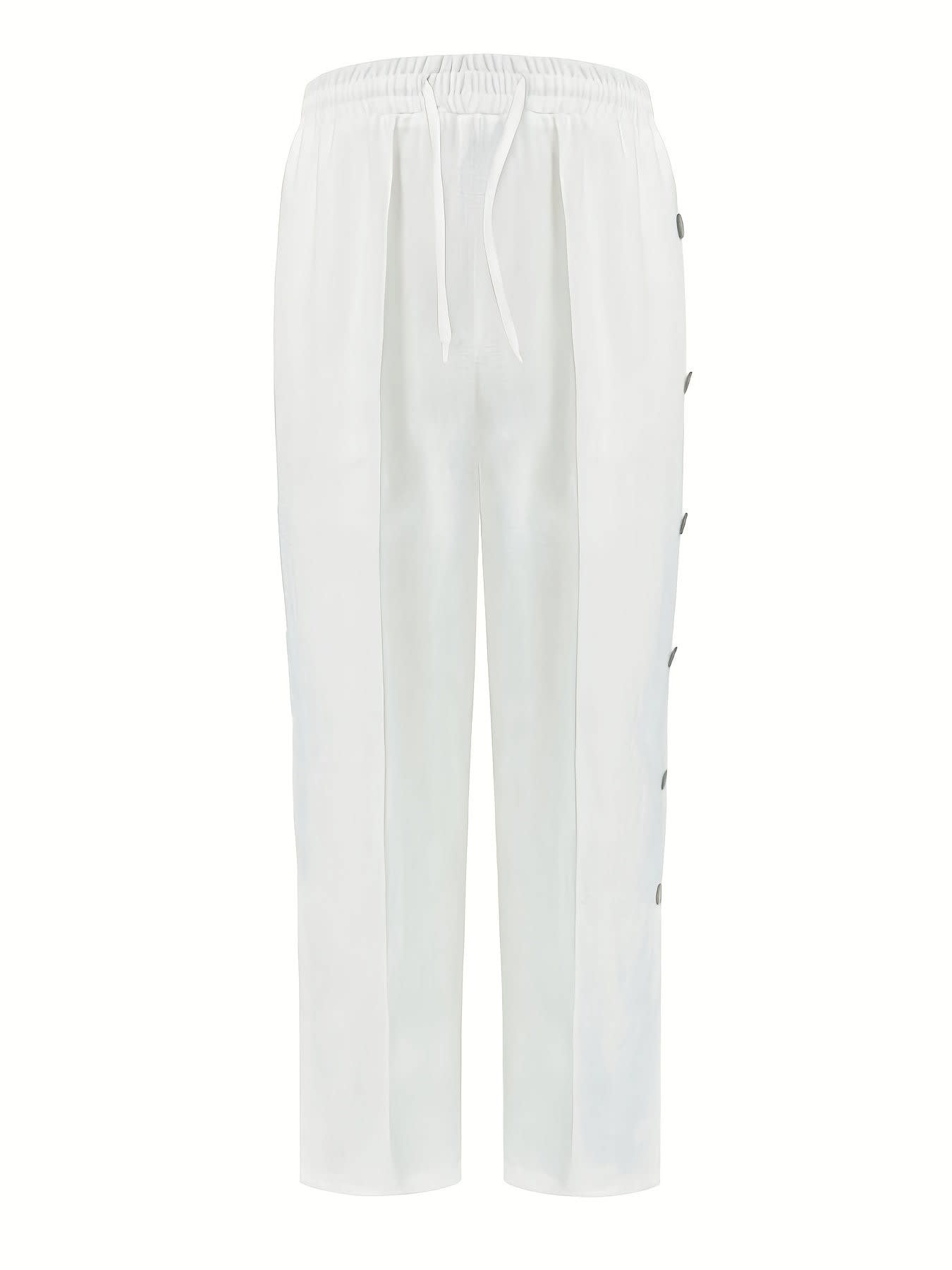 Warren Side Button Drawstring Trousers_3