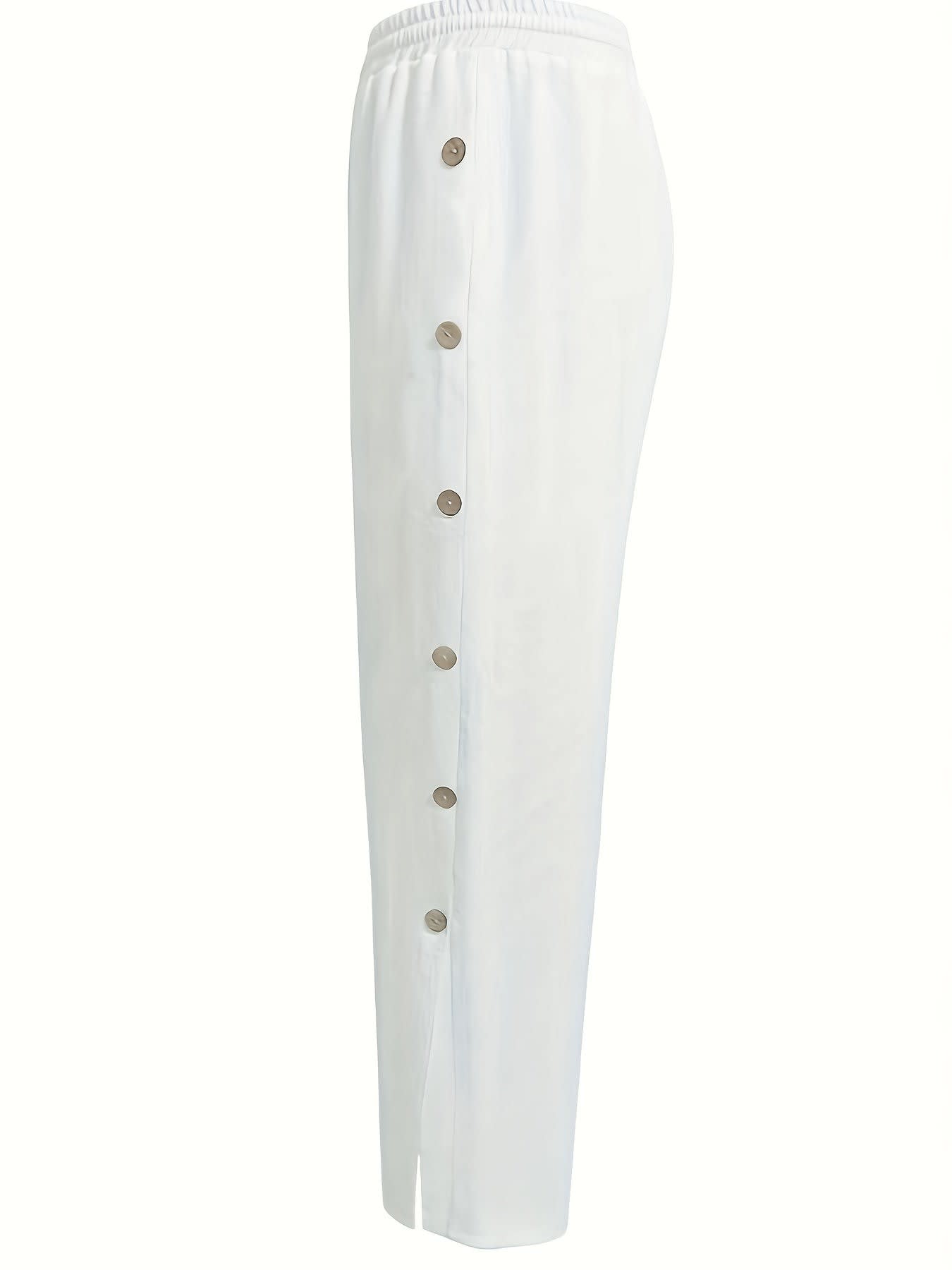 Warren Side Button Drawstring Trousers_5
