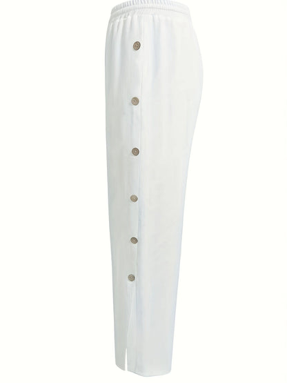 Warren Side Button Drawstring Trousers_5
