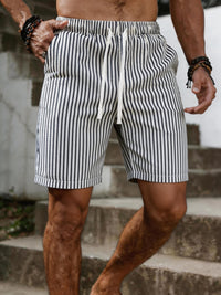 Bjorn Seersucker Stripe Drawstring Shorts