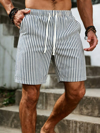 Bjorn Seersucker Stripe Drawstring Shorts