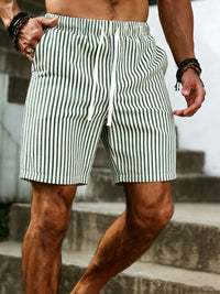 Bjorn Seersucker Stripe Drawstring Shorts