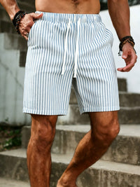 Bjorn Seersucker Stripe Drawstring Shorts