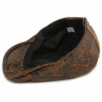 Chadwick Distressed Faux Leather Flat Cap