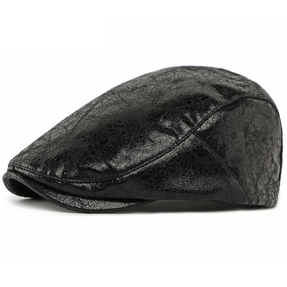 Chadwick Distressed Faux Leather Flat Cap