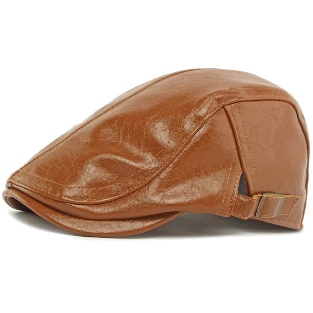 Chadwick Distressed Faux Leather Flat Cap