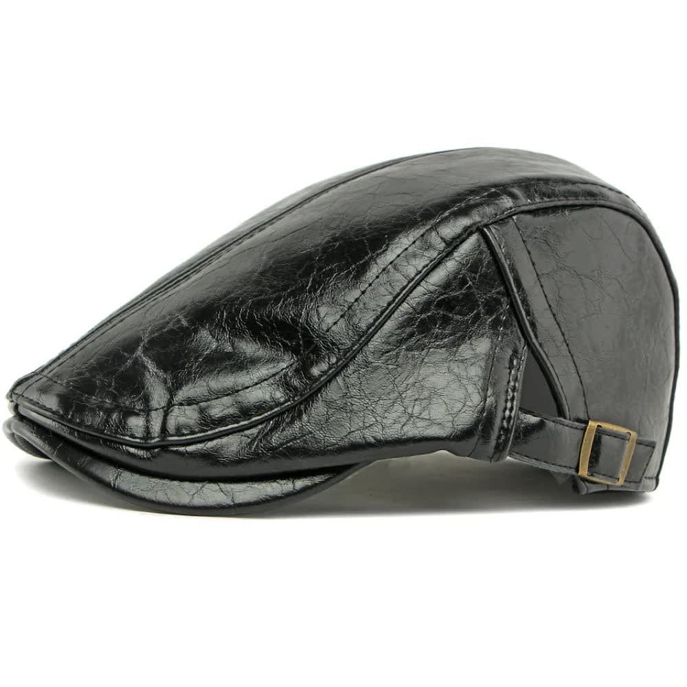 Chadwick Distressed Faux Leather Flat Cap
