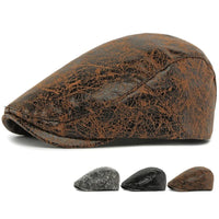 Chadwick Distressed Faux Leather Flat Cap