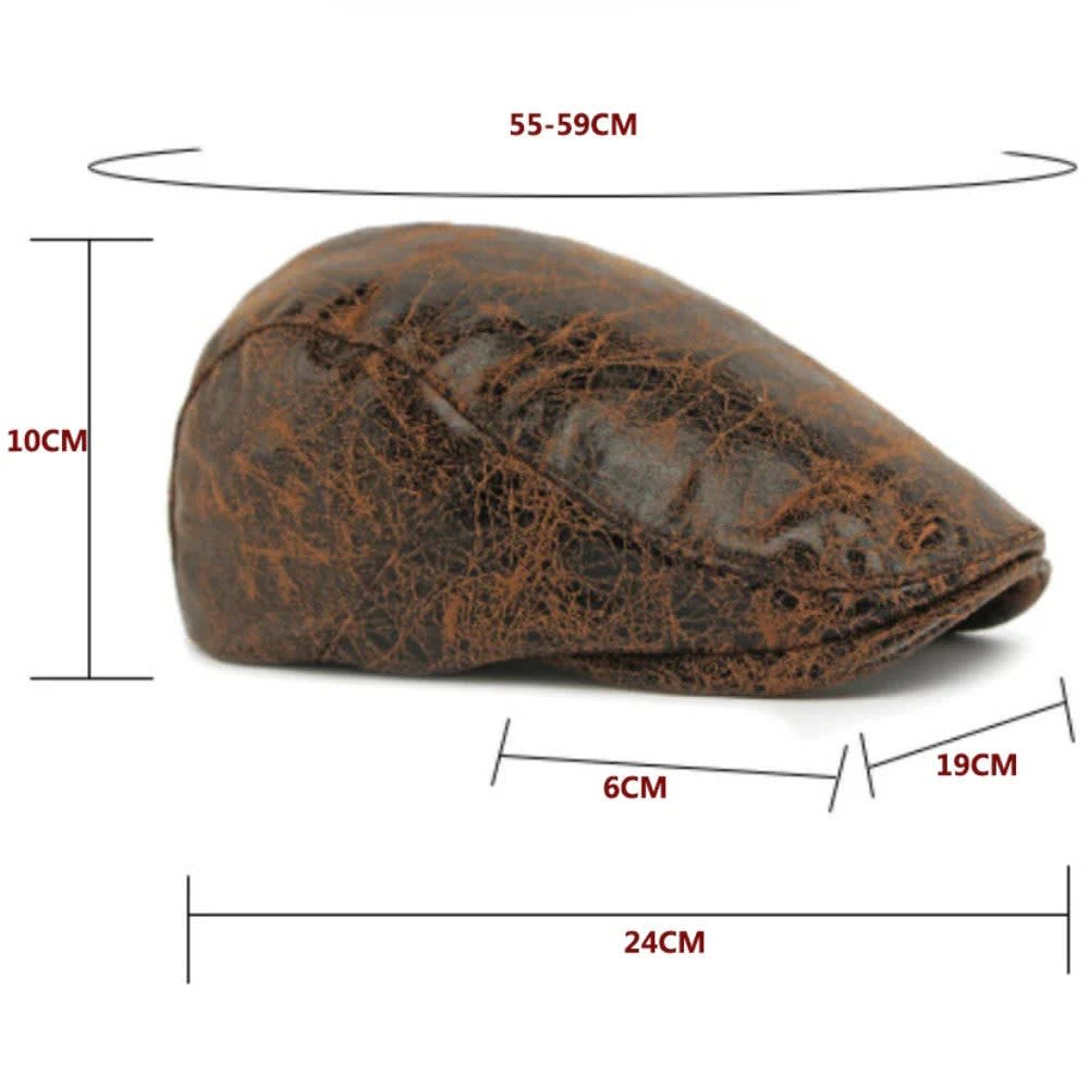 Chadwick Distressed Faux Leather Flat Cap