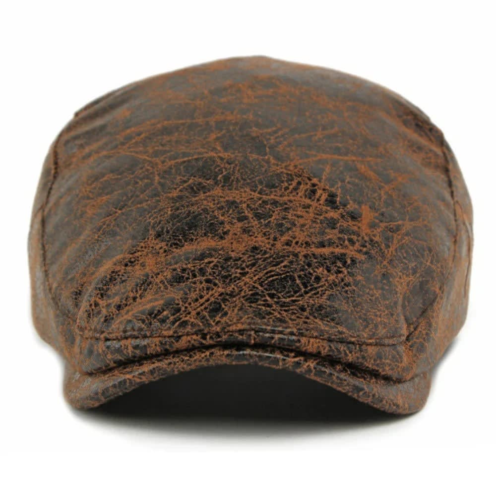 Chadwick Distressed Faux Leather Flat Cap