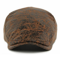 Chadwick Distressed Faux Leather Flat Cap
