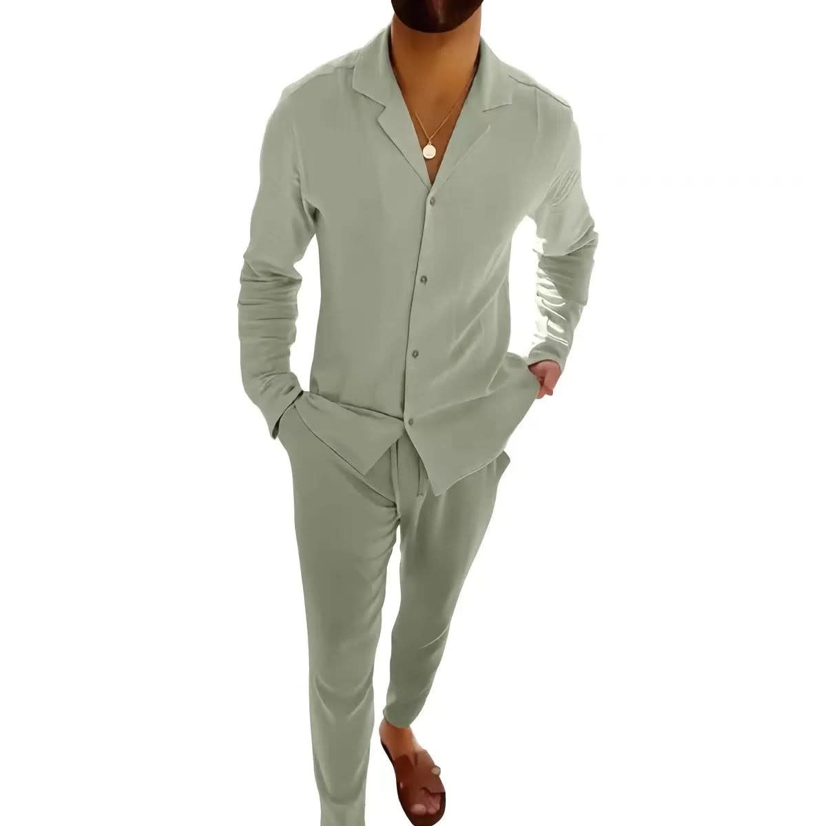Sebastian Camp Collar Shirt and Trouser Set