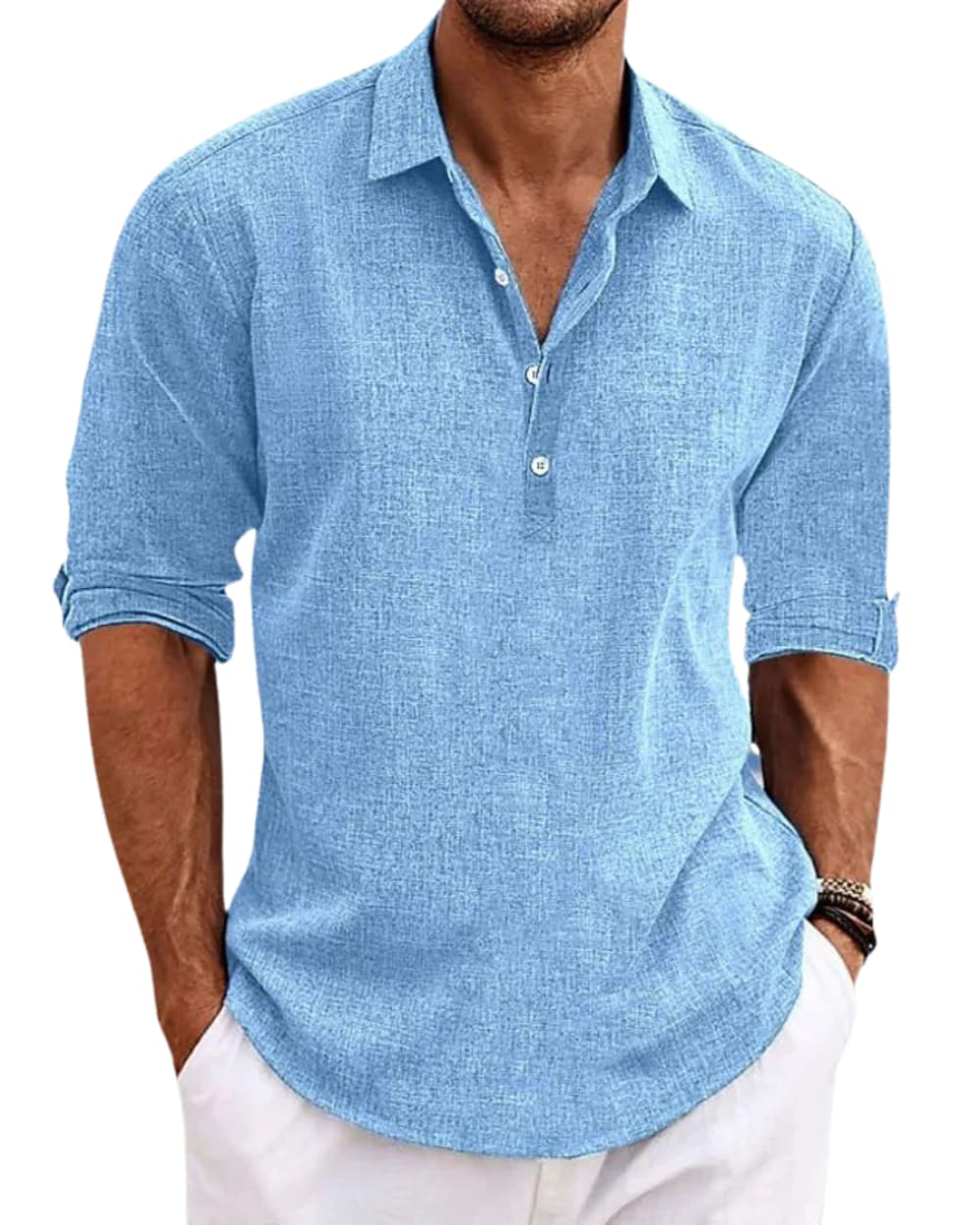 Herbert Cotton Popover Long Sleeve Shirt_2