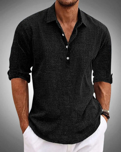 Herbert Cotton Popover Long Sleeve Shirt_5