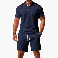 Axel Waffle Texture Polo and Shorts Set