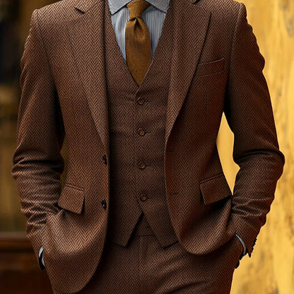 Mansfield Herringbone Three Piece Suit_11