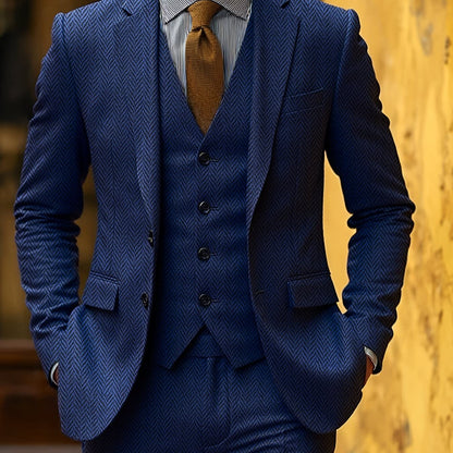 Mansfield Herringbone Three Piece Suit_12