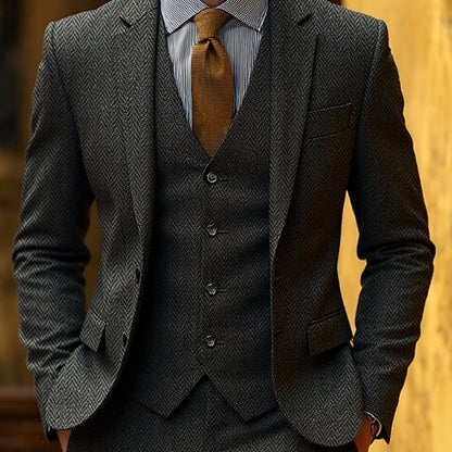 Mansfield Herringbone Three Piece Suit_13