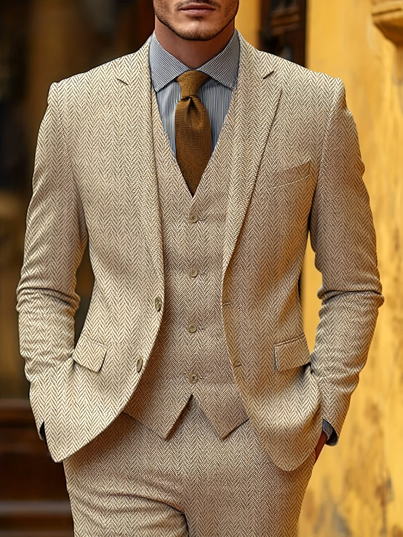 Mansfield Herringbone Three Piece Suit_4