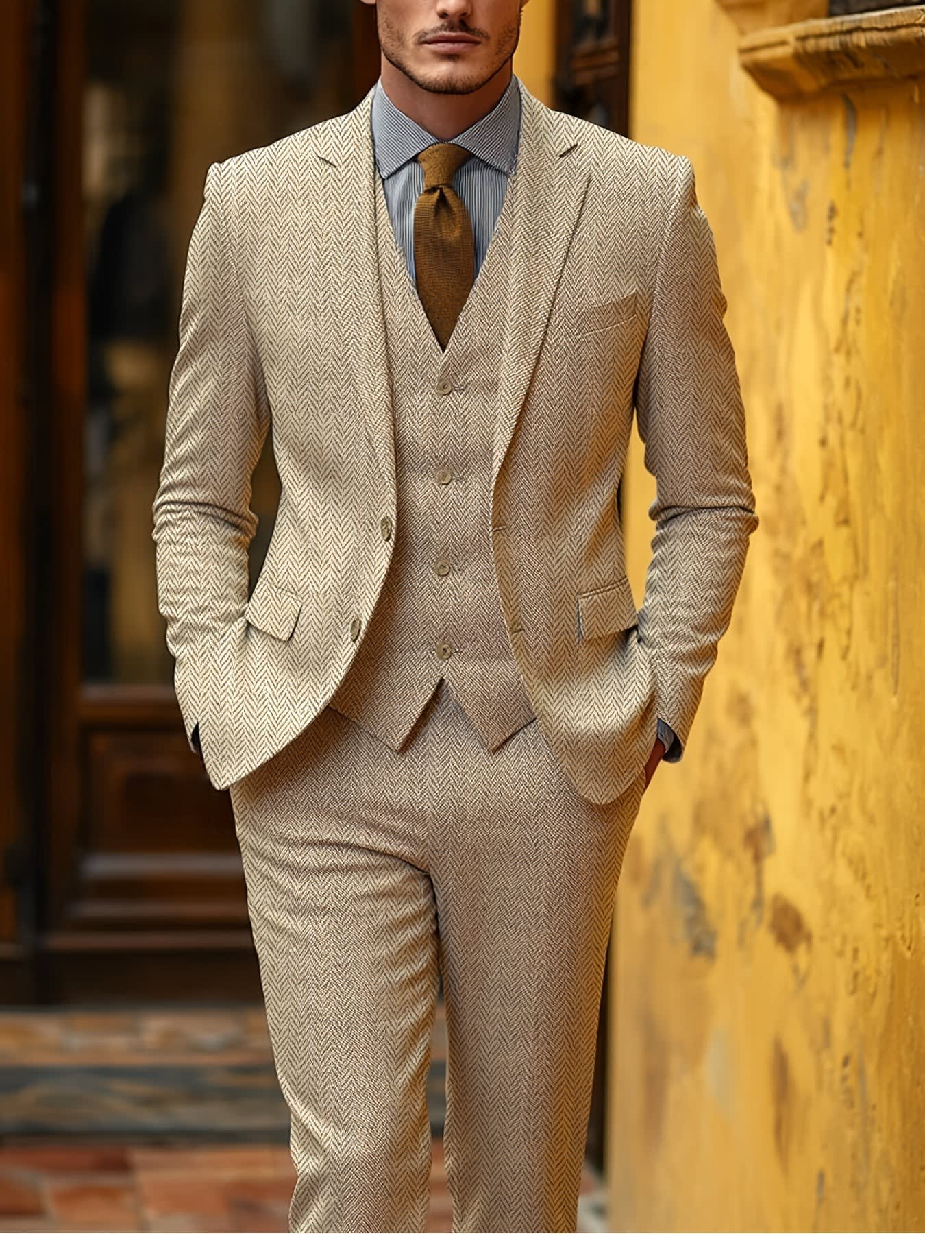 Mansfield Herringbone Three Piece Suit_7