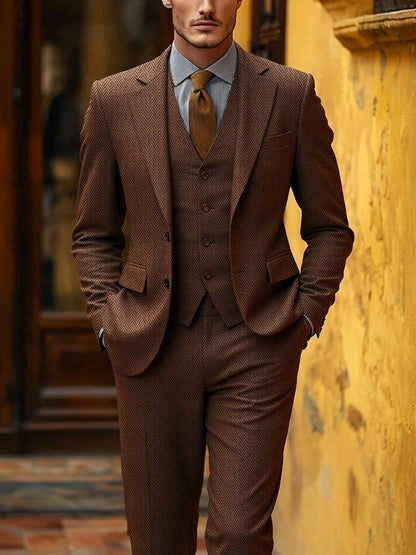 Mansfield Herringbone Three Piece Suit_8