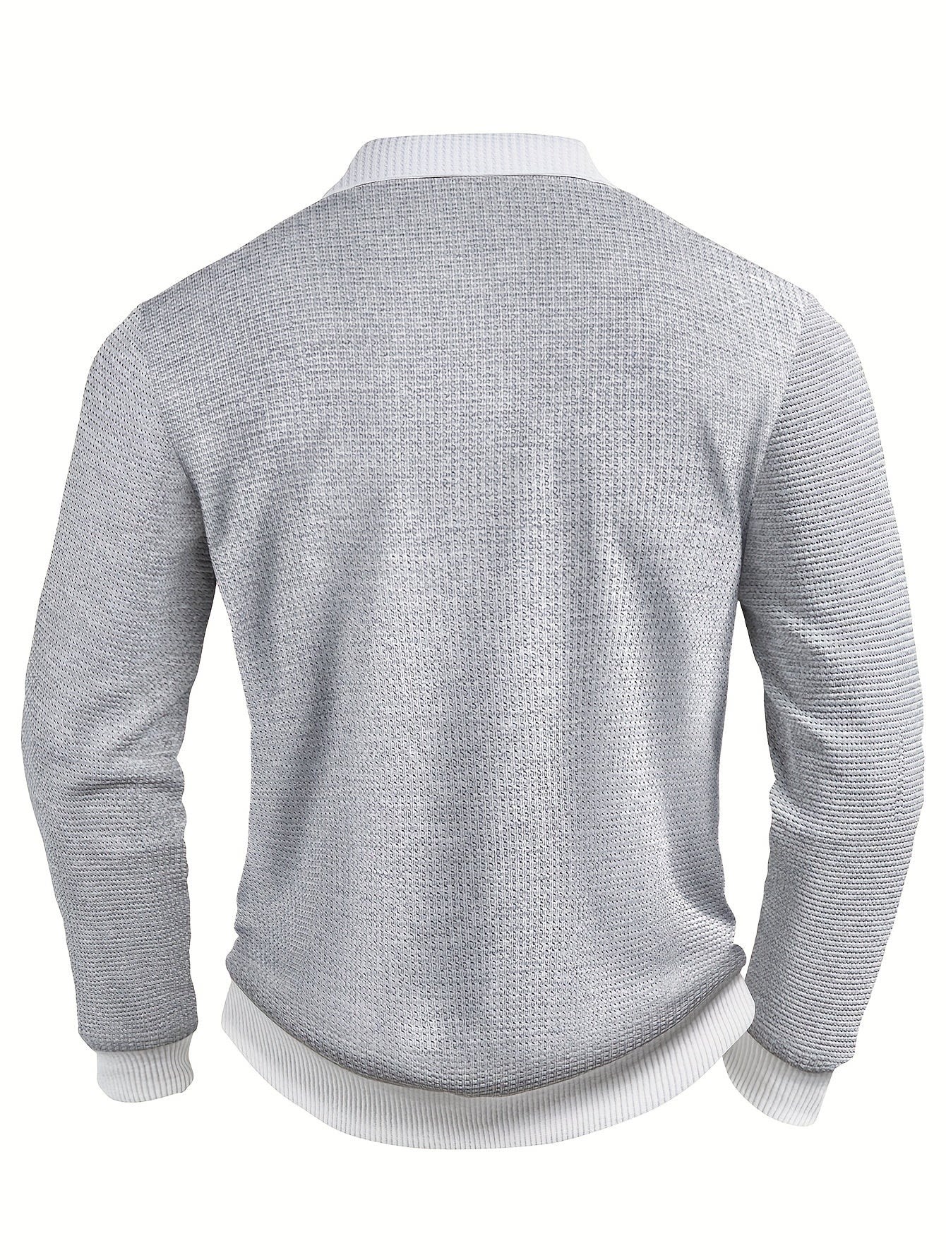 Bastian Waffle Texture Long Sleeve Polo_2