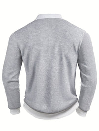 Bastian Waffle Texture Long Sleeve Polo