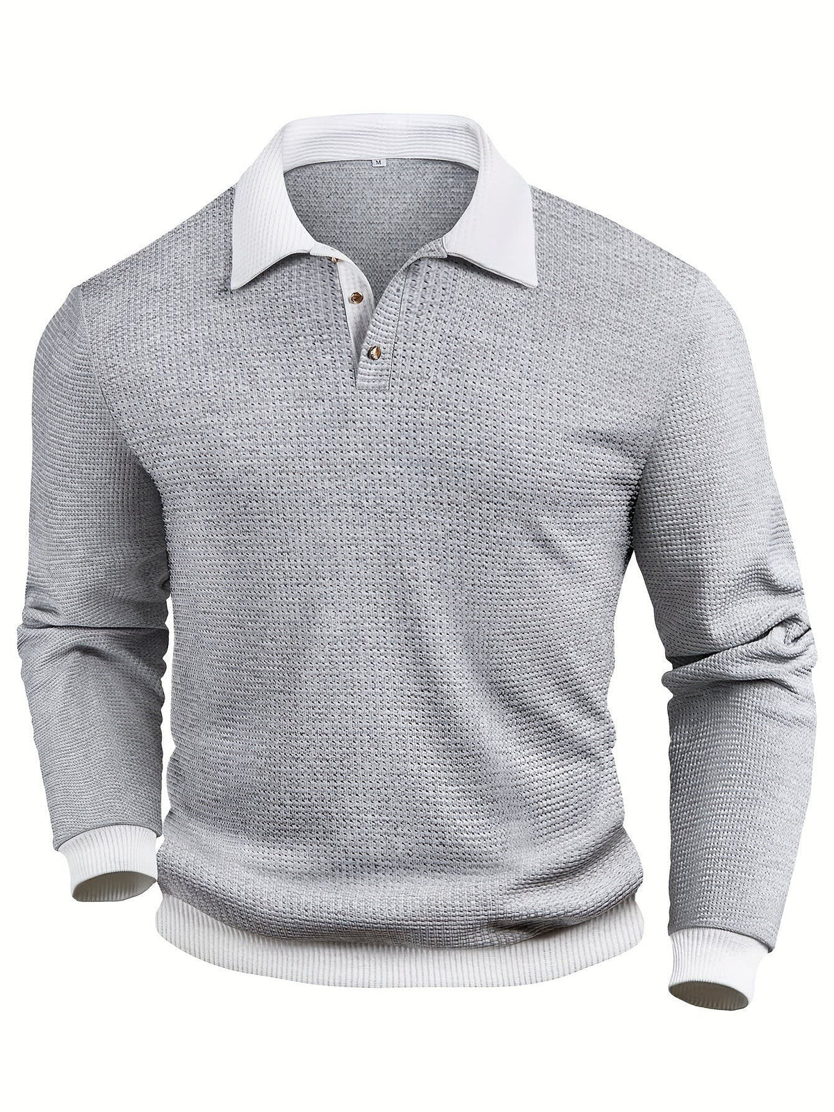 Bastian Waffle Texture Long Sleeve Polo
