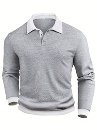 Bastian Waffle Texture Long Sleeve Polo