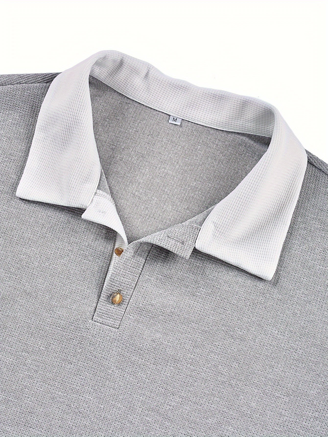 Bastian Waffle Texture Long Sleeve Polo_4