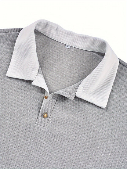 Bastian Waffle Texture Long Sleeve Polo_4