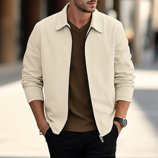 Devlin Waffle Texture Zip Overshirt_1