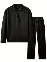 Garland Waffle Knit Half Zip Top And Trousers Set