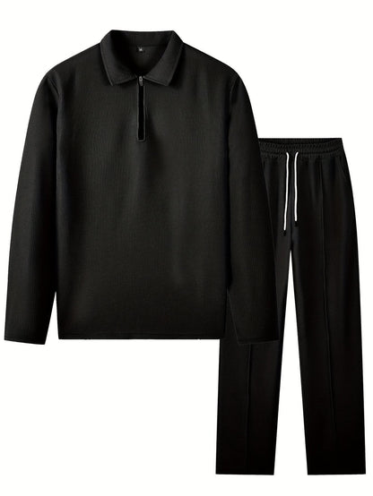 Garland Waffle Knit Half Zip Top And Trousers Set_13