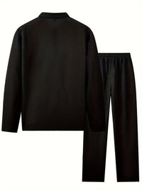 Garland Waffle Knit Half Zip Top And Trousers Set