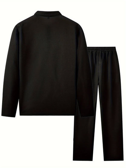 Garland Waffle Knit Half Zip Top And Trousers Set_14