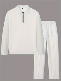 Garland Waffle Knit Half Zip Top And Trousers Set