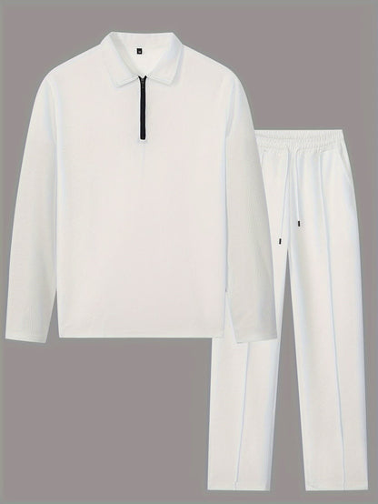 Garland Waffle Knit Half Zip Top And Trousers Set_2