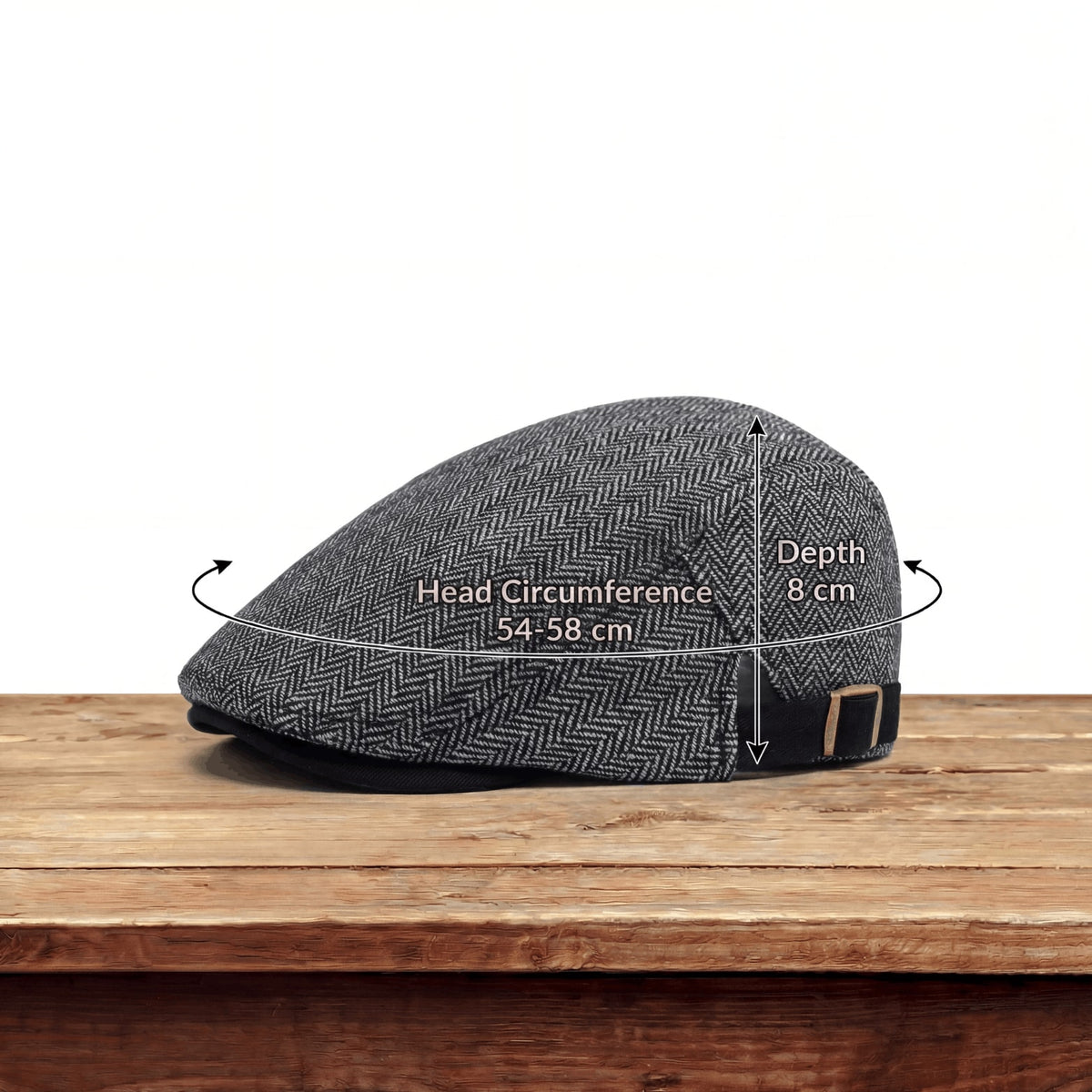 Alton Herringbone Textured Flat Cap