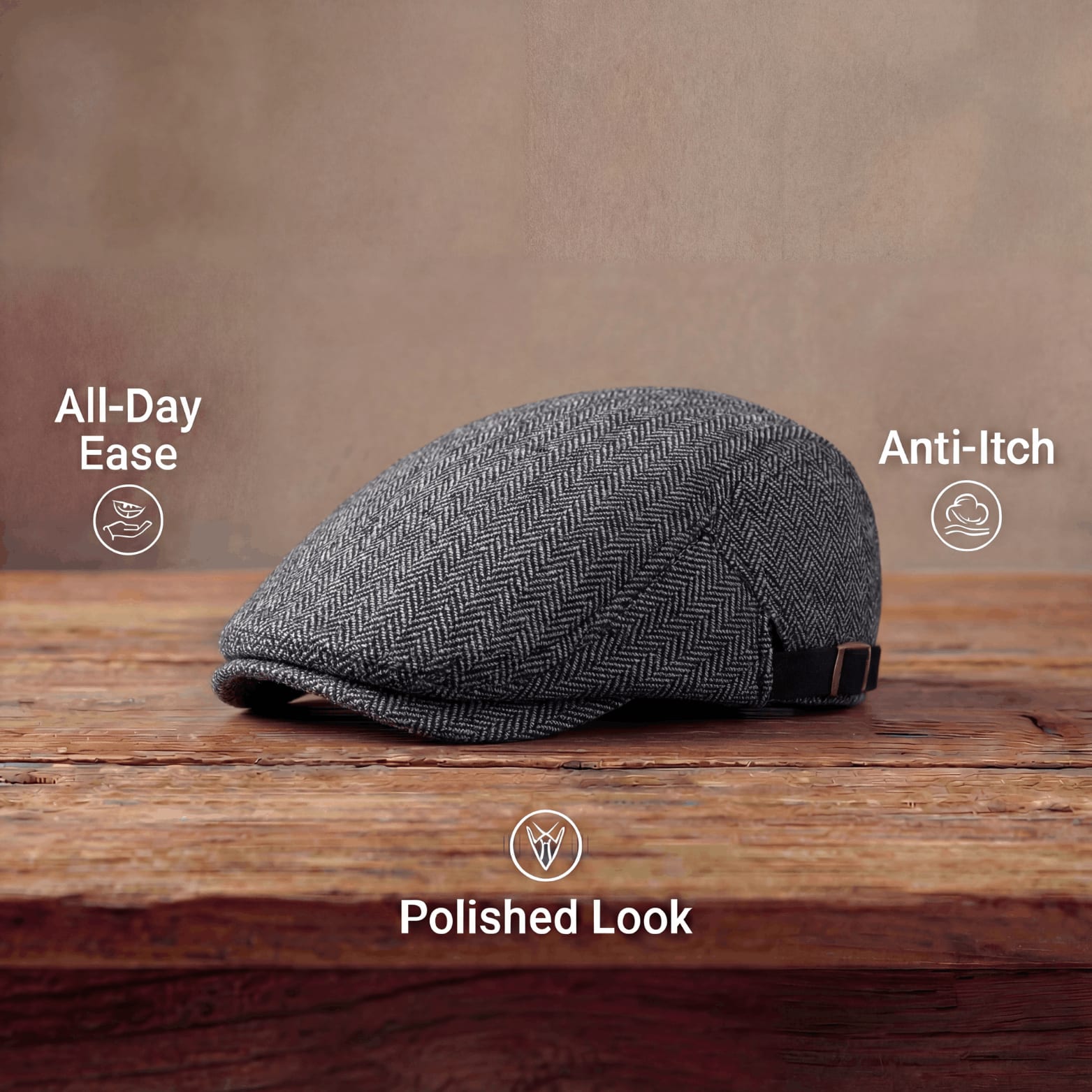 Alton Herringbone Textured Flat Cap_6